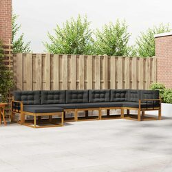 Modular 7-Piece Outdoor Sofa Set with Acacia Frame
