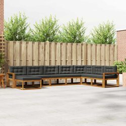 8-Piece Outdoor Sectional Sofa Set with Acacia Wood Construction