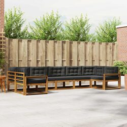 7-Piece Garden Patio Sectional Sofa Set in Brown