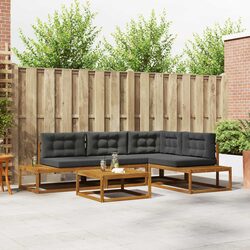 Outdoor Sectional Sofa Set Made of Solid Acacia Wood
