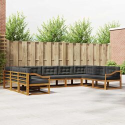 9-Piece Outdoor Sectional Sofa Set with Cushions