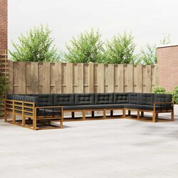 Acacia Wood Outdoor Sectional Sofa Set - 10 Pieces