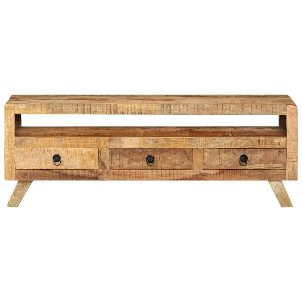 TV Cabinet Solid Mango Wood Storage 110x30x40cm Brown