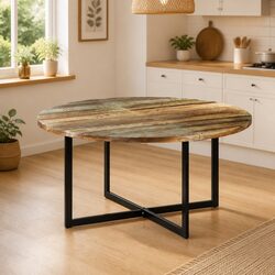 150x75 cm Reclaimed Wood Dining Table with Iron Legs