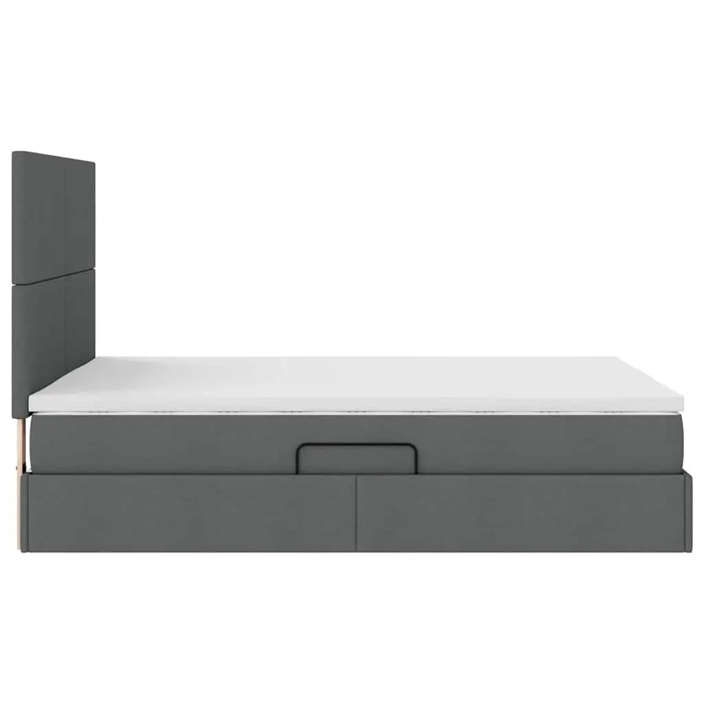 Hydraulic Lift Storage Bed with Headboard Grey 153 x 203 cm for Bedroom Organization