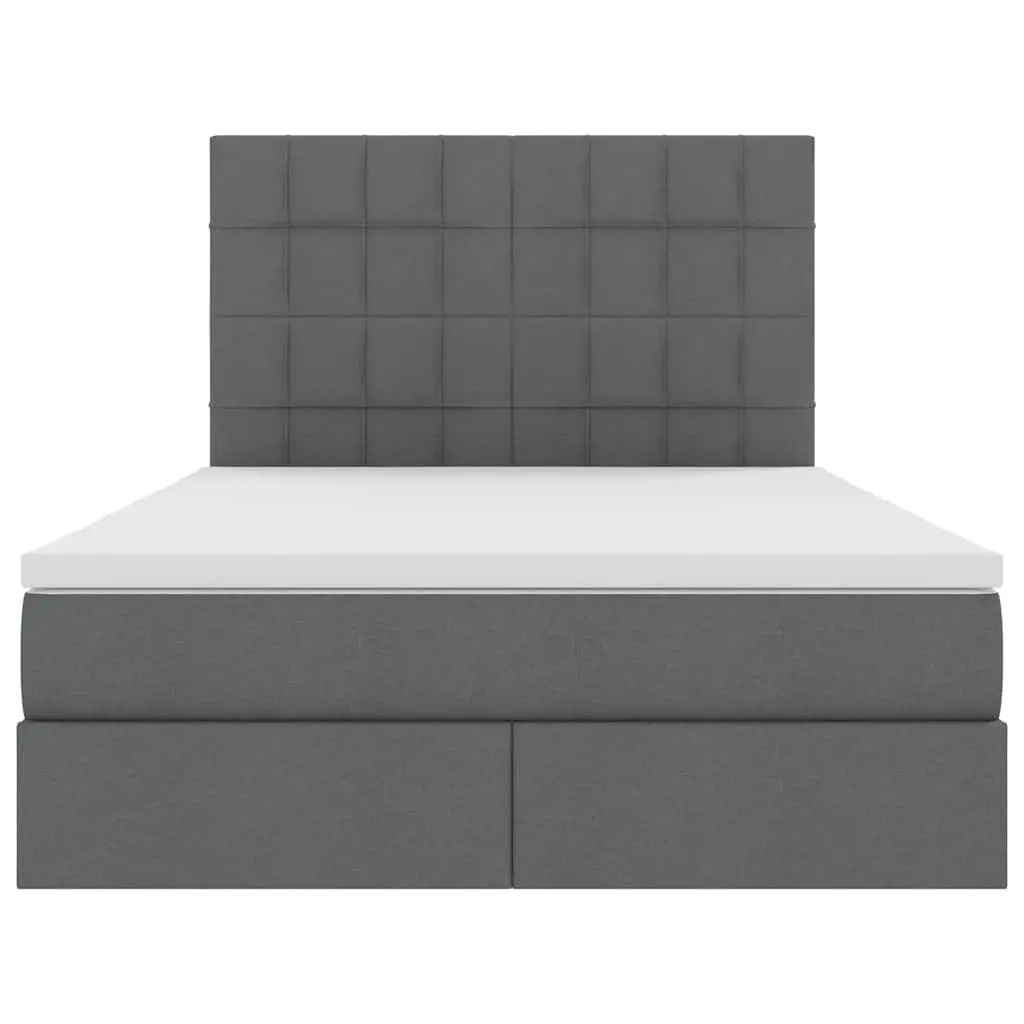 Storage Bed with Hydraulic Lift Grey 153 x 203 cm