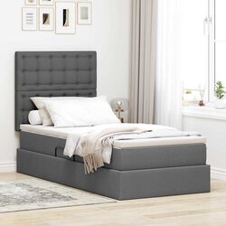 Hydraulic Lift Storage Bed 107x203cm with Headboard