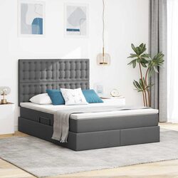 Storage Bed with LED Lighting and Adjustable Headboard