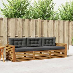Modular Outdoor Sofa Set 3 Pieces Acacia Wood Anthracite