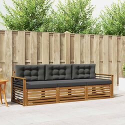 3 Piece Outdoor Sofa Set with Solid Acacia Wood