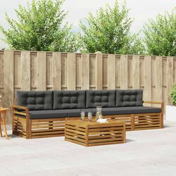 5 Piece Modular Outdoor Sofa Set in Solid Acacia Wood
