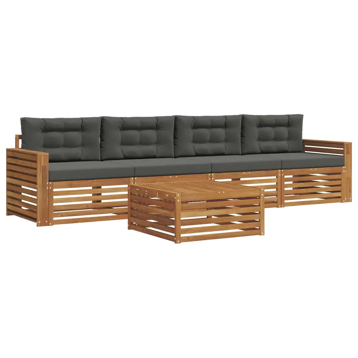Outdoor Sofa Set Modular Comfort 5 Pieces Natural