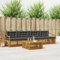 Modular 5-Piece Outdoor Sofa Set in Acacia Wood