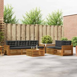 Modular Outdoor Sofa Set 6 Pieces in Acacia Wood