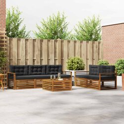 Modular Outdoor Sofa Set 6 Pieces in Natural Anthracite