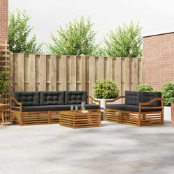 Modular Outdoor Sofa Set 6 Piece Acacia Wood