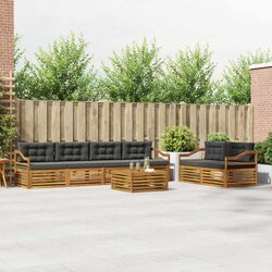 Modular 7-Piece Outdoor Sofa Set, Solid Acacia Wood
