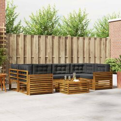 Modular 7 Piece Outdoor Sofa Set with Acacia Wood