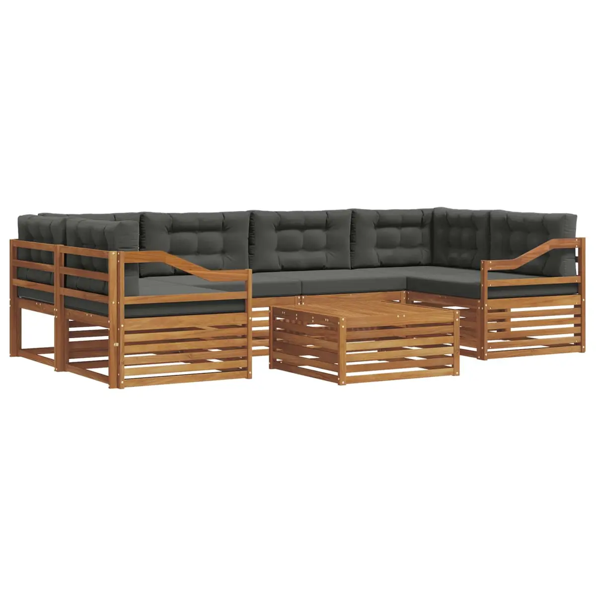 Outdoor Sofa Set Modular Comfort 7 Piece Natural Anthracite