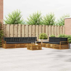 8-Piece Outdoor Sofa Set with Acacia Wood Construction