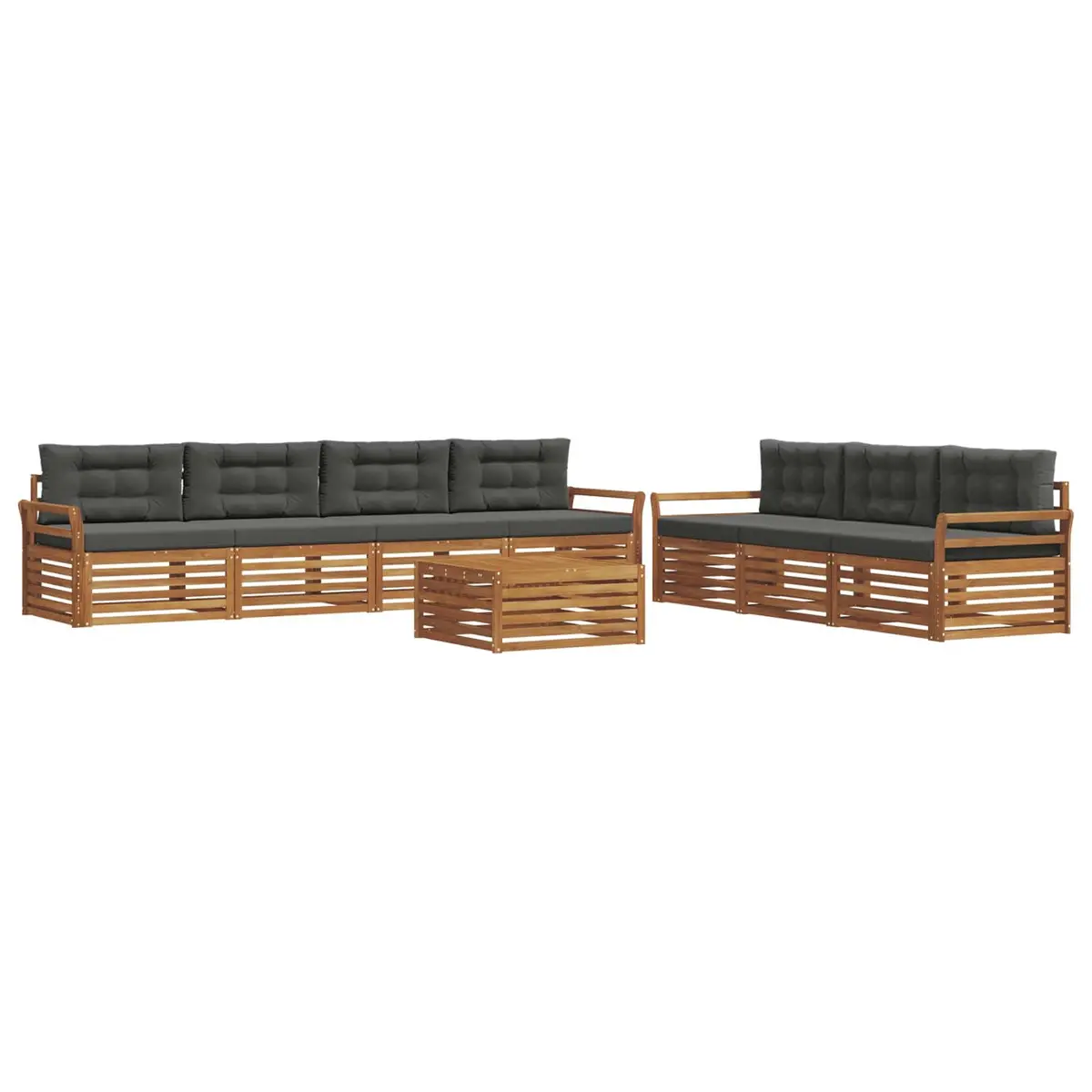 Outdoor Sofa Set Modular Weather-Resistant 8 Piece Natural Anthracite