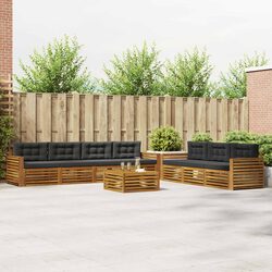 Modular 8-Piece Outdoor Sofa Set with Acacia Wood Construction