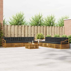 9-Piece Outdoor Sofa Set with Acacia Wood Frame