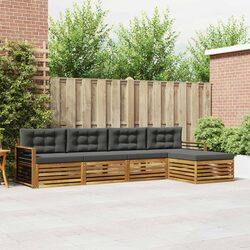 Modular Outdoor Sofa Set - 5 Pieces in Natural Finish