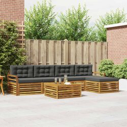Modular 6-Piece Outdoor Sofa Set with Acacia Wood
