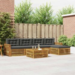 6-Piece Garden Sofa Set with Modular Design and Cushions