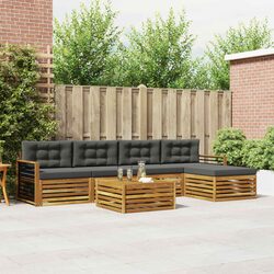 6-Piece Modular Outdoor Sofa Set with Cushions