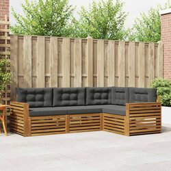 Modular 4 Piece Outdoor Sofa Set with Cushions