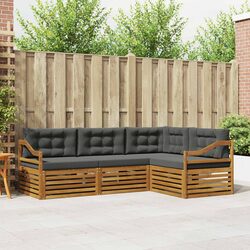 4-Piece Modular Outdoor Sofa Set – Brown and Anthracite