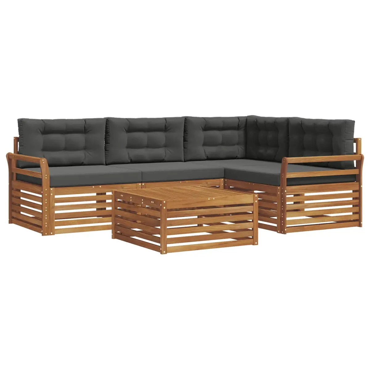 5-Piece Outdoor Sofa Set Garden Furniture Cushion Patio Lounge Natural