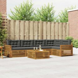 Outdoor Modular Sofa Set 6 Piece Acacia Wood Furniture