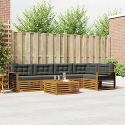 6-Piece Modular Outdoor Sofa Set with Cushions