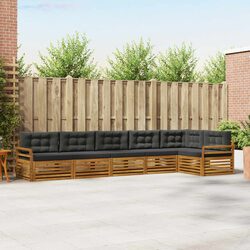 6-Piece Modular Garden Sofa Set in Solid Acacia Wood