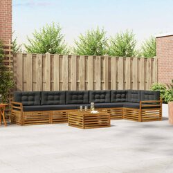 Modular 7-Piece Outdoor Sofa Set in Solid Acacia Wood