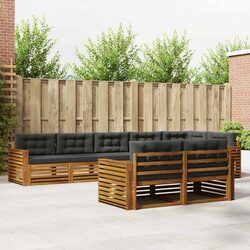 8-Piece Garden Sofa Set with Cushions Made of Solid Acacia