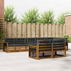 Modular 8-Piece Outdoor Sofa Set in Natural Brown