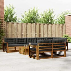 Modular Outdoor Sofa Set, 9 Pieces, Solid Acacia Wood