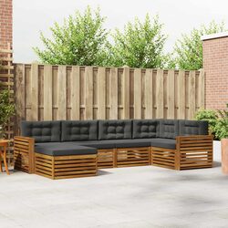 6-Piece Modular Outdoor Sofa Set in Natural and Anthracite
