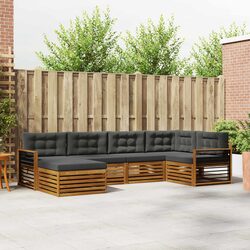 Modular 6 Piece Outdoor Sofa Set in Natural Anthracite