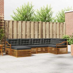 6-Piece Modular Outdoor Sofa Set in Natural Anthracite