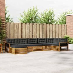 Modular 7 Piece Outdoor Sofa Set with Acacia Wood