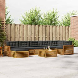 Modular 8-Piece Outdoor Sectional Sofa Set in Brown