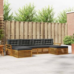 Modular 6-Piece Outdoor Sectional Sofa Set - Natural