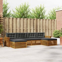 Modular Garden Patio Sofa Set - 6 Pieces in Acacia Wood
