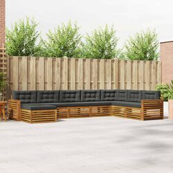 Modular 8-Piece Outdoor Sofa Set in Natural Anthracite