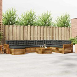 Acacia Wood 9-Piece Outdoor Sectional Sofa Set